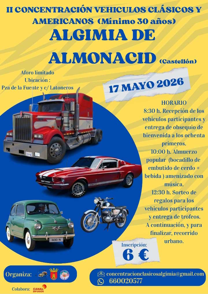 II Concentración Vehículos Clásicos Algimia Almonacid (Castellón)